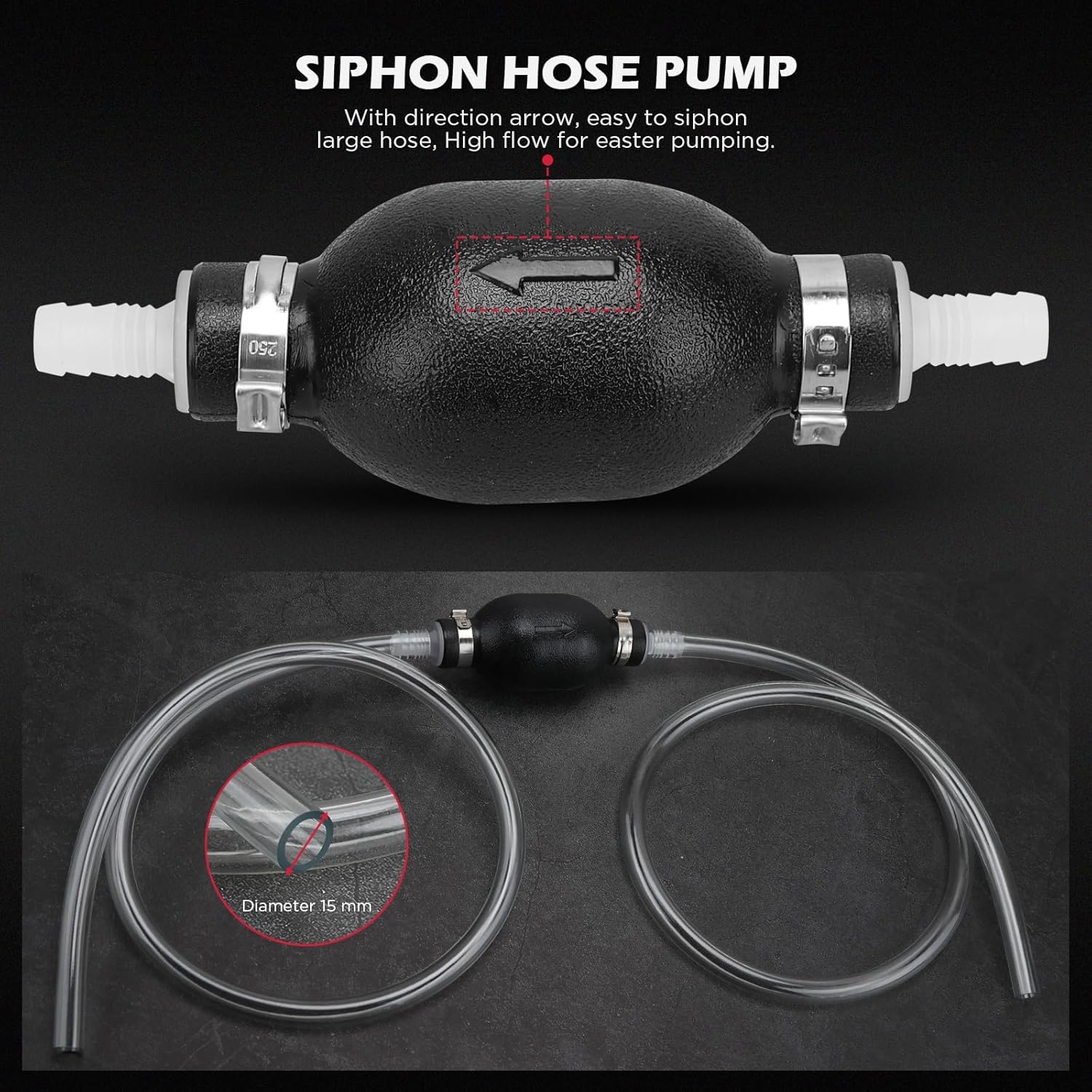 SEDY siphon hand pump with PVC hose starting fluid transfer easily