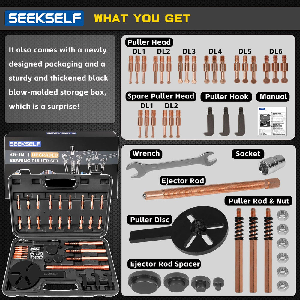 SEEKSELF organized storage layout showing labeled foam insert for fast part retrieval