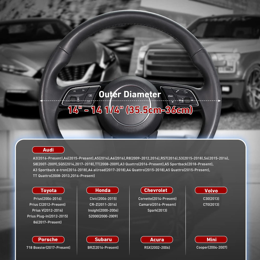 SEG Direct installed on compact car steering wheel demonstrating finished look