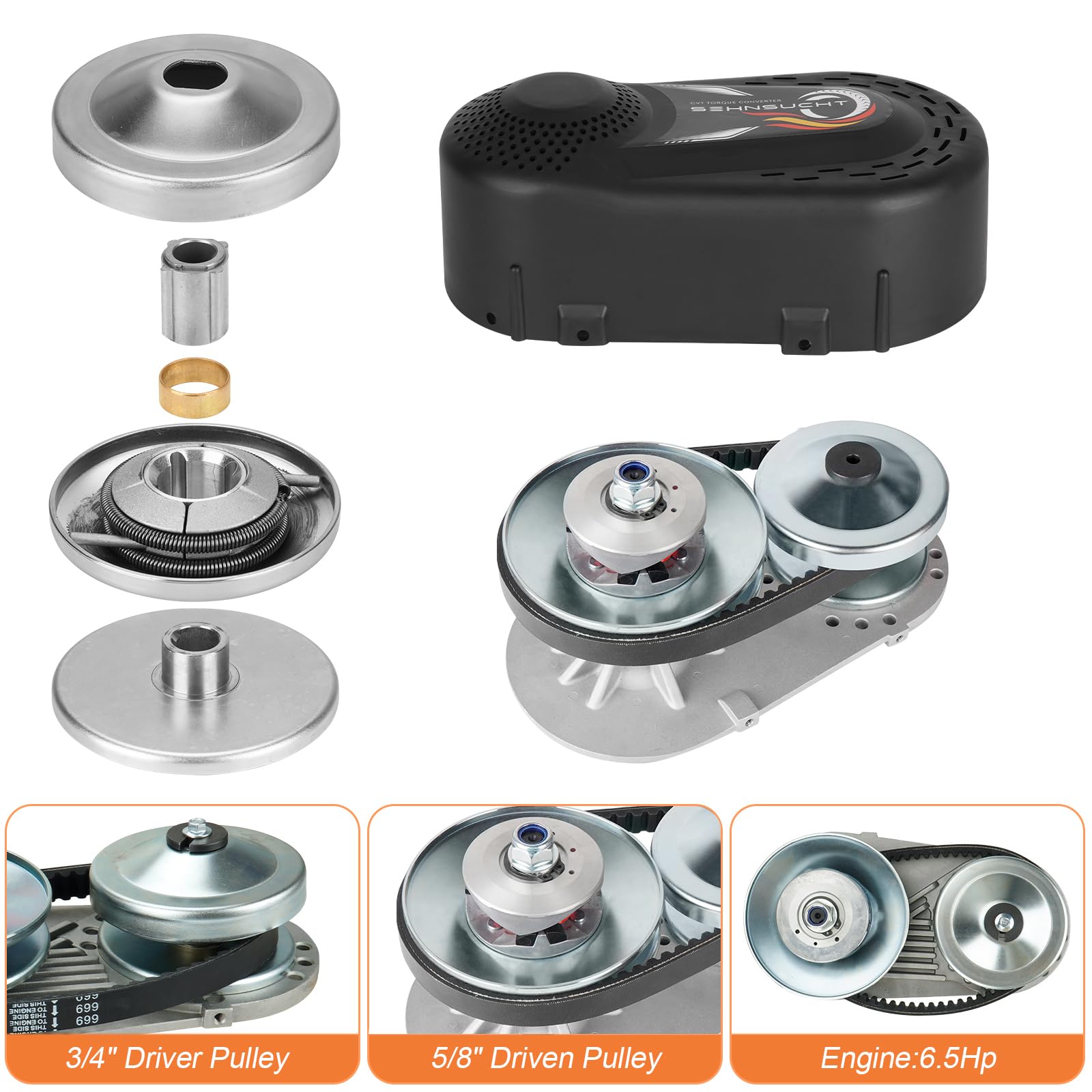 SEHNSUCHT close-up of 6-inch driven pulley highlighting durable finish