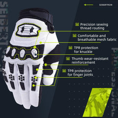 Seibertron index fingertip detail showing touchscreen material for on-ride phone use