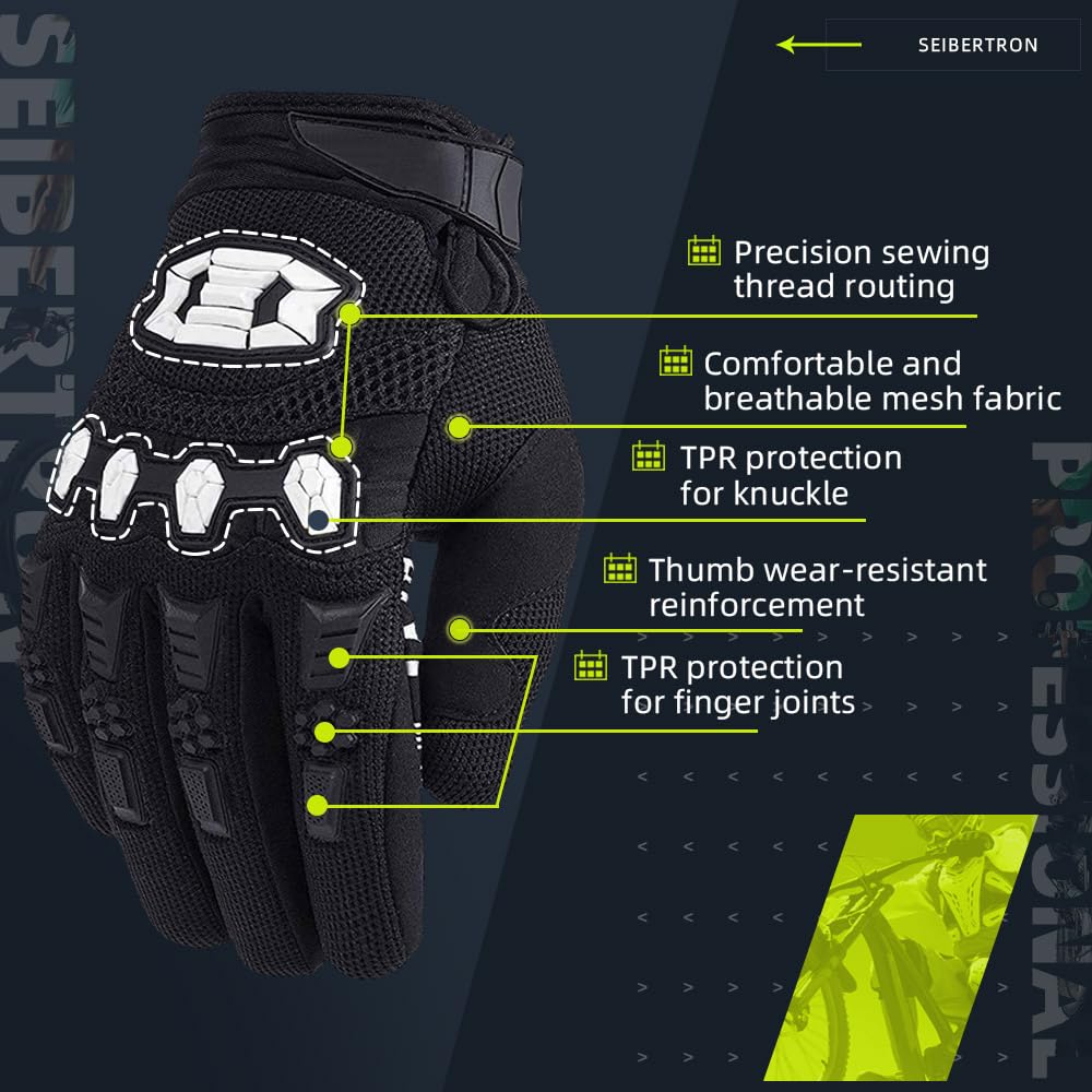 Seibertron index fingertip close-up demonstrating touchscreen-ready tip for on-ride device use