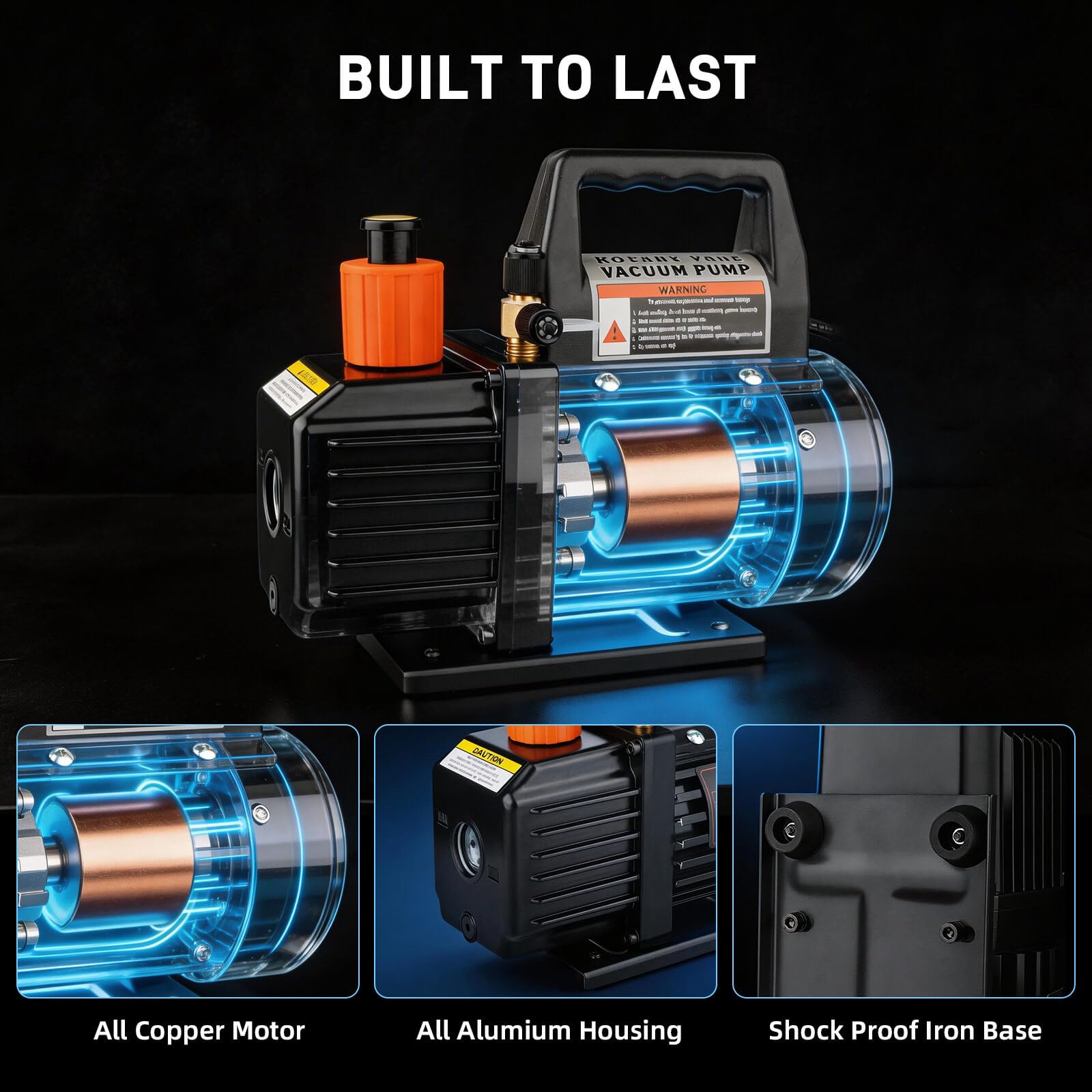 SEICETEC copper motor and die-cast aluminum body for heat dissipation and longevity