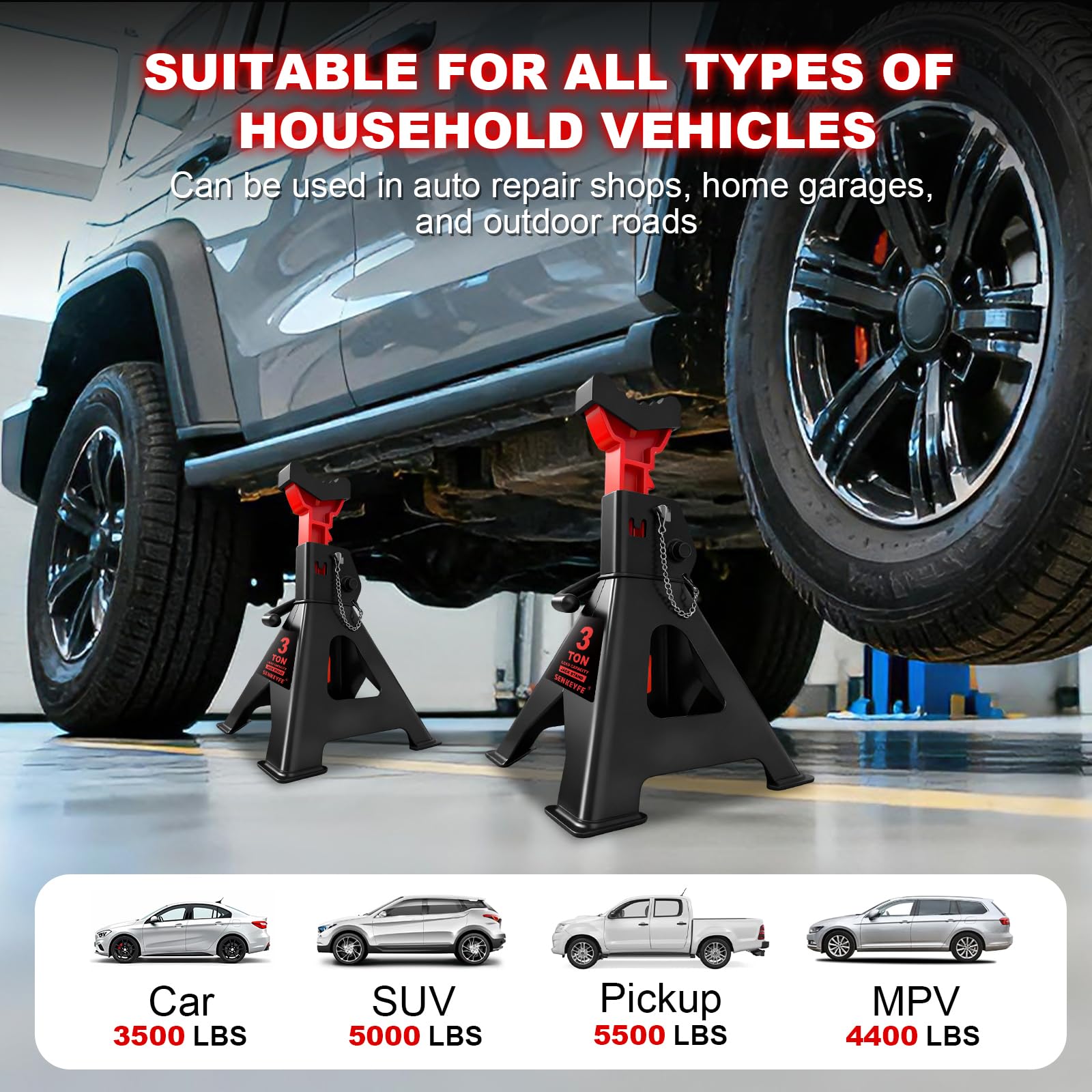 SENKEYFE adjustable height with measurement showing 11 to 23 inch range