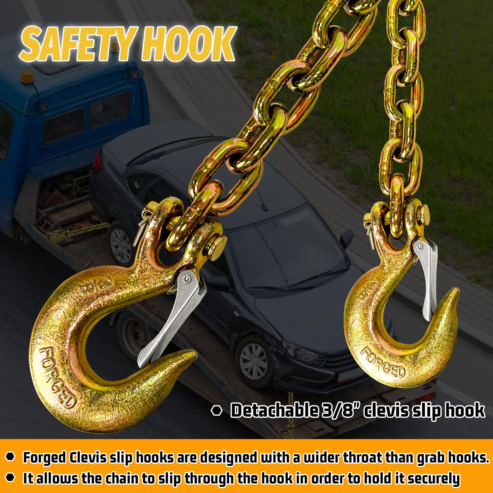 SENKEYFE clevis safety hook detail highlighting secure connection and easy attachment