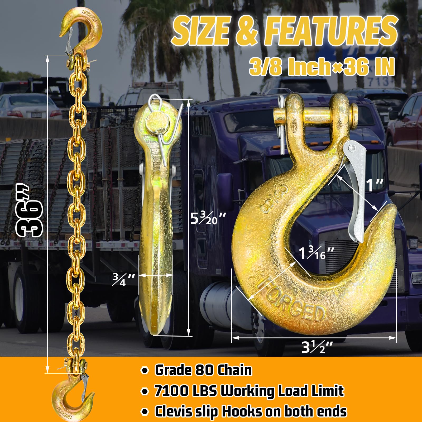 SENKEYFE close-up of fully welded G80 chain links demonstrating strength and durability
