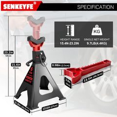 SENKEYFE double locking pins and crossbar securing chosen height safely