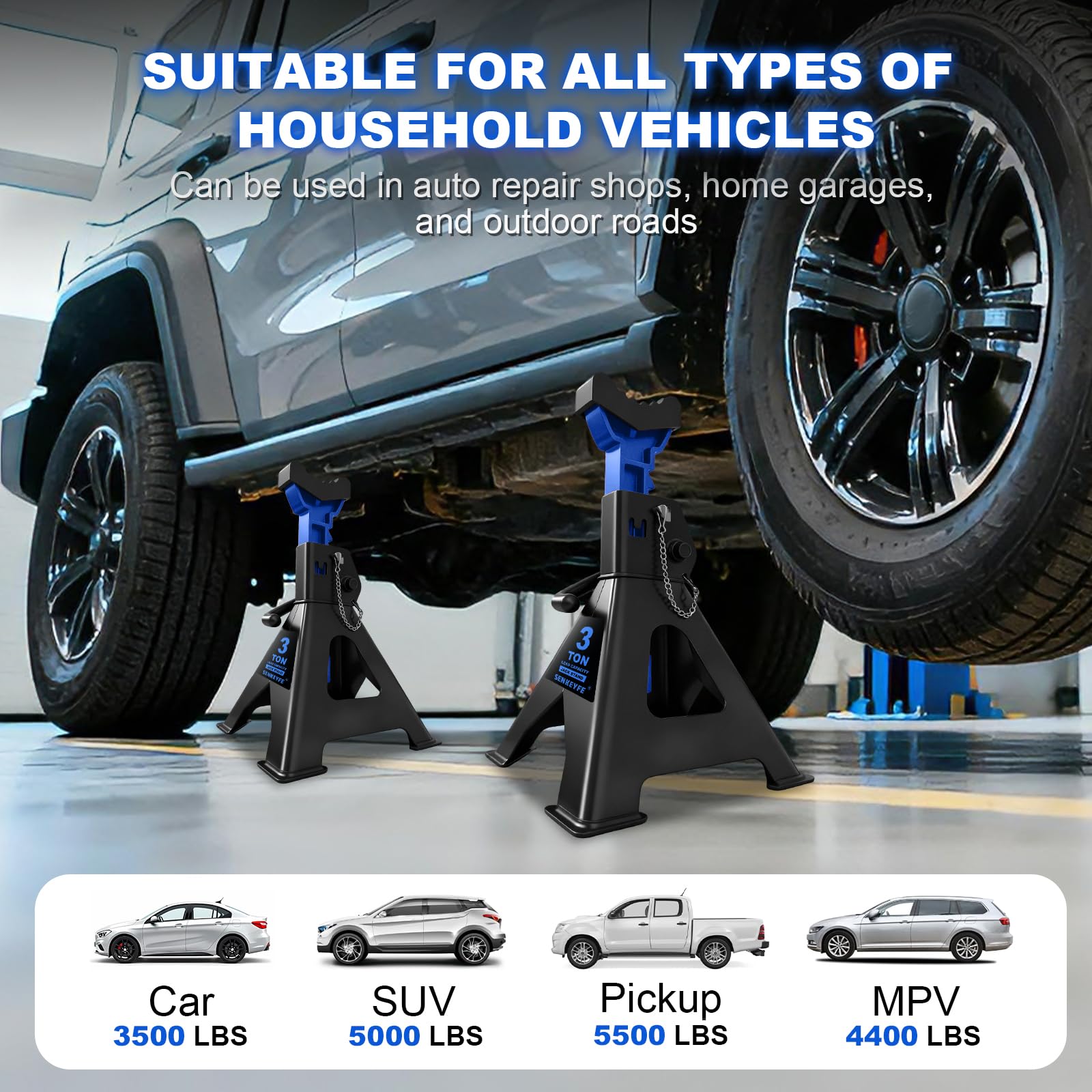 SENKEYFE height adjustment scale showing 11 to 17 inches for clearance