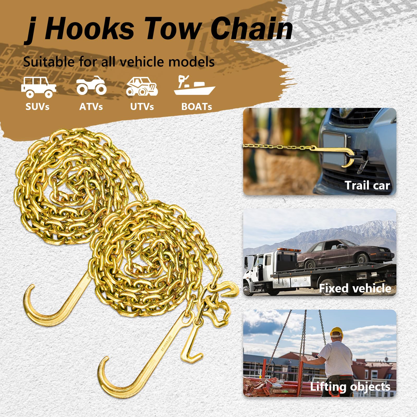 SENKEYFE chain laid beside measuring tape showing the 6-foot reach for accurate fit