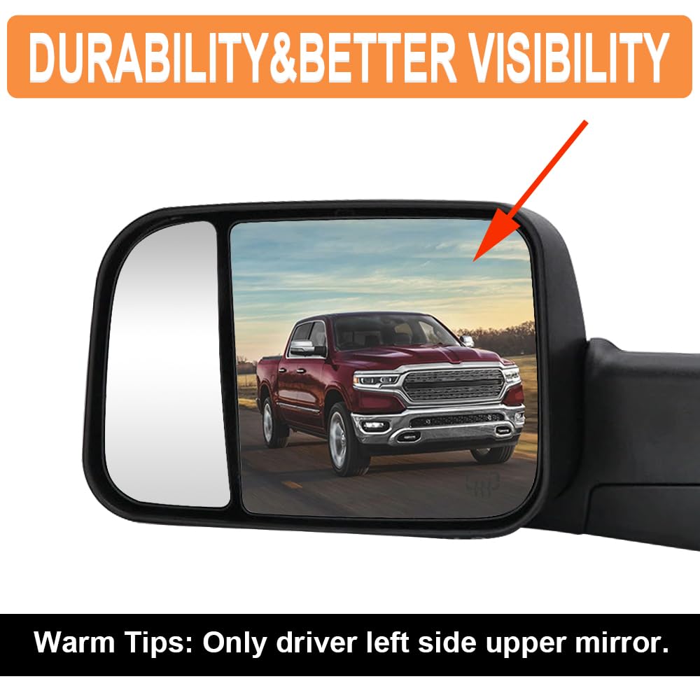 Senzeal mirror in towing scenario showing improved rear visibility benefit