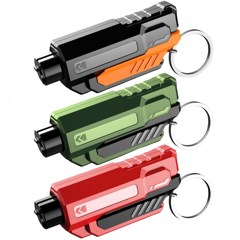 Seoulish front view showing three-color keychain and quick-access function