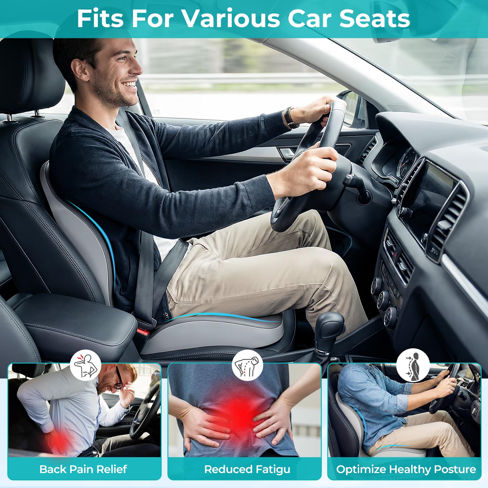 Serdyes non-slip rubberized bottom detail keeping cushion securely in place