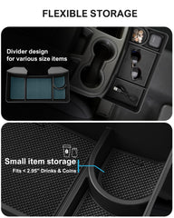 SEVEN SPARTA cup holder detail securing drinks up to 2.95 inches diameter
