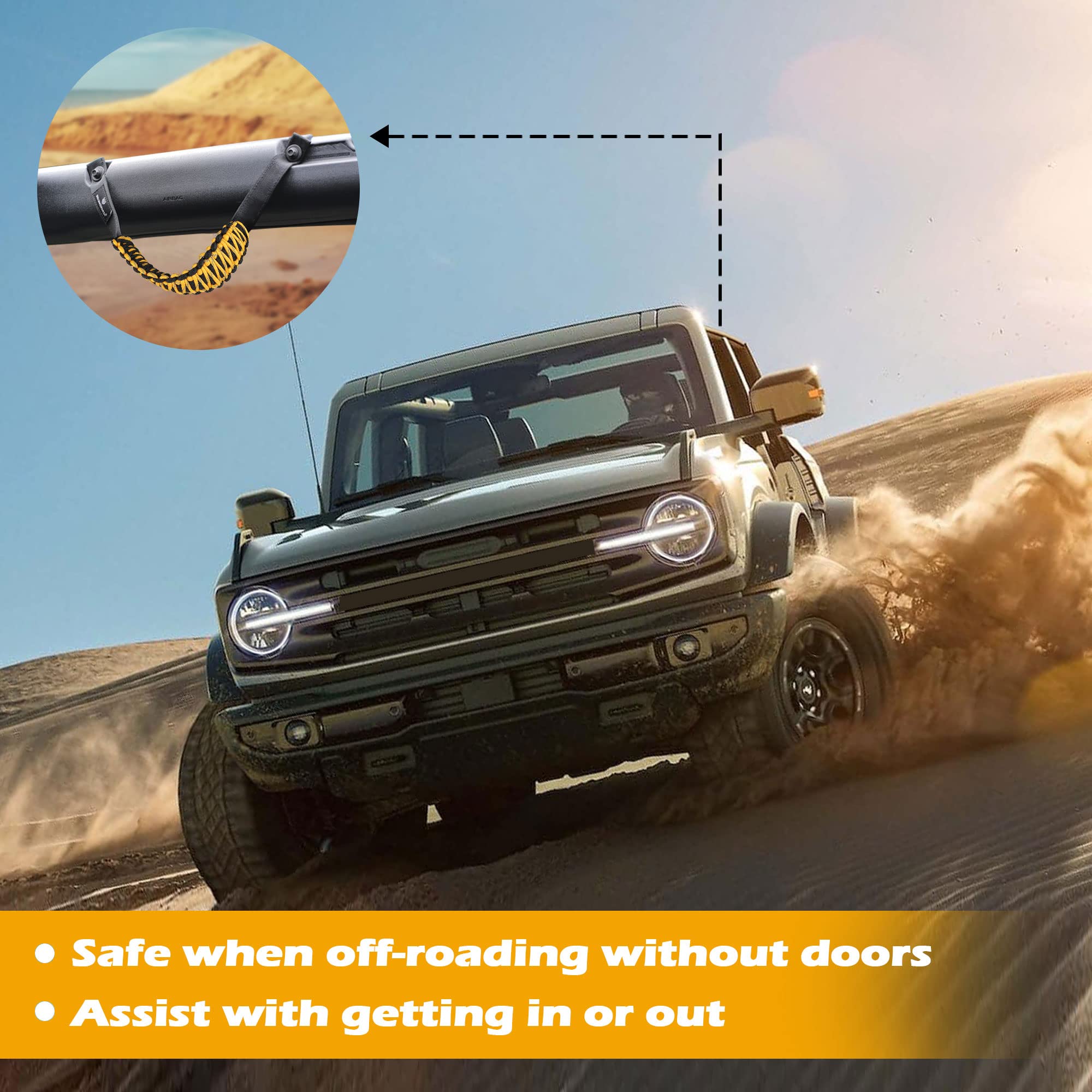 SEVEN SPARTA rear handle installed on Bronco illustrating passenger support benefit