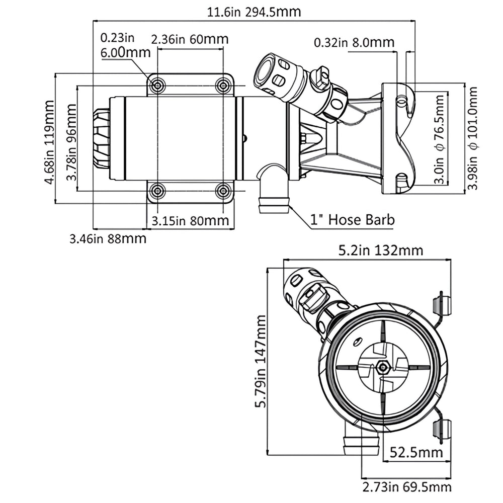 SewerFlo beside RV storage compartment showing compact stowability
