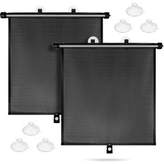 Sfee front packaging showing two retractable shades and components for UV protection