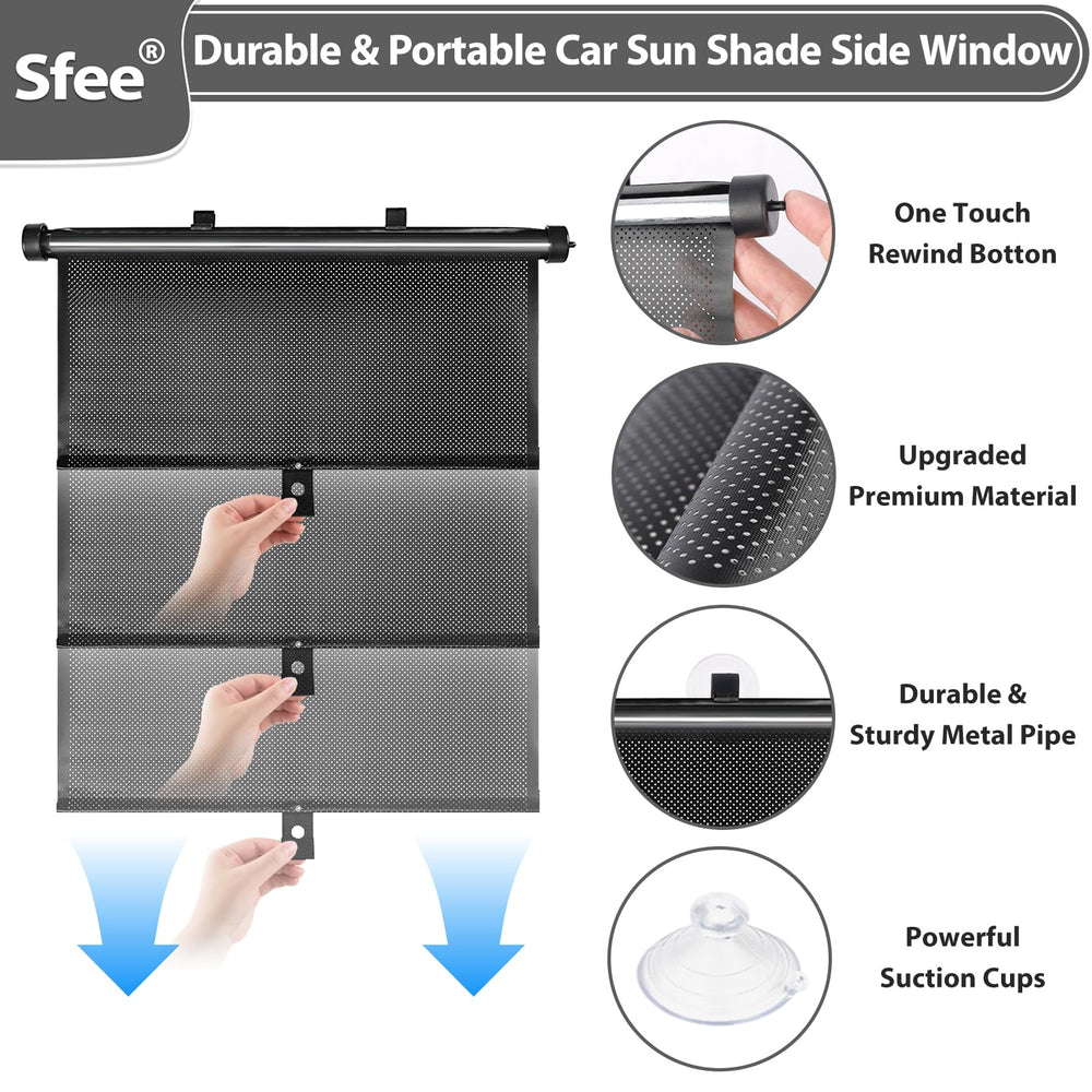 Sfee suction cups and adjustable clips displayed for secure versatile mounting