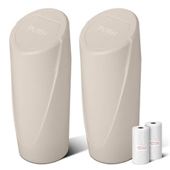SGLRT front view of beige car trash can showing compact design and neat storage