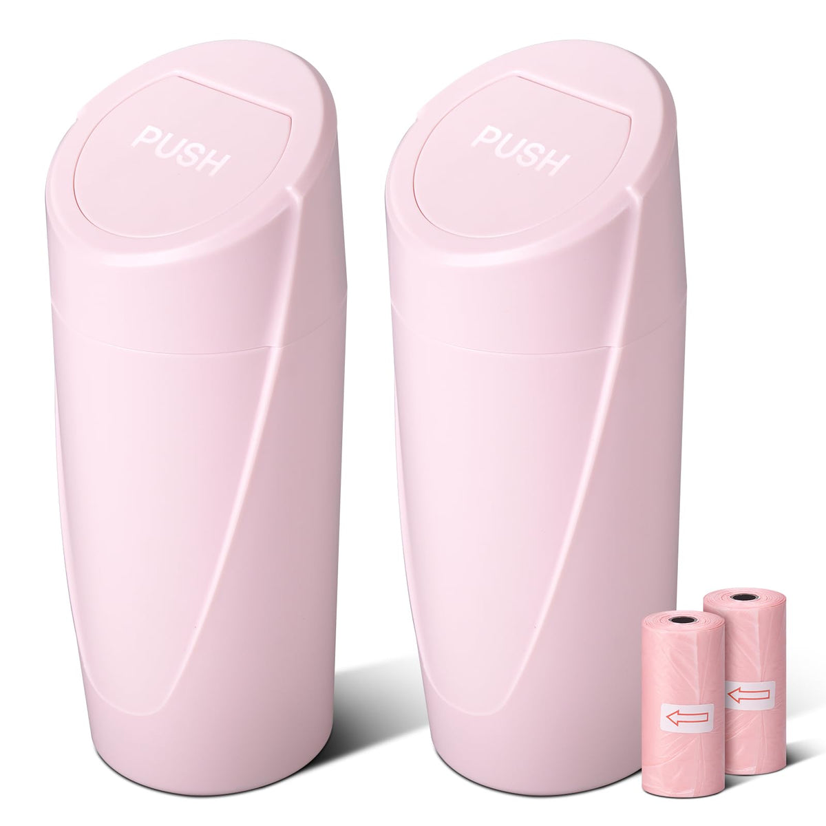 SGLRT pink car trash can front view showing compact design and tidy storage benefit