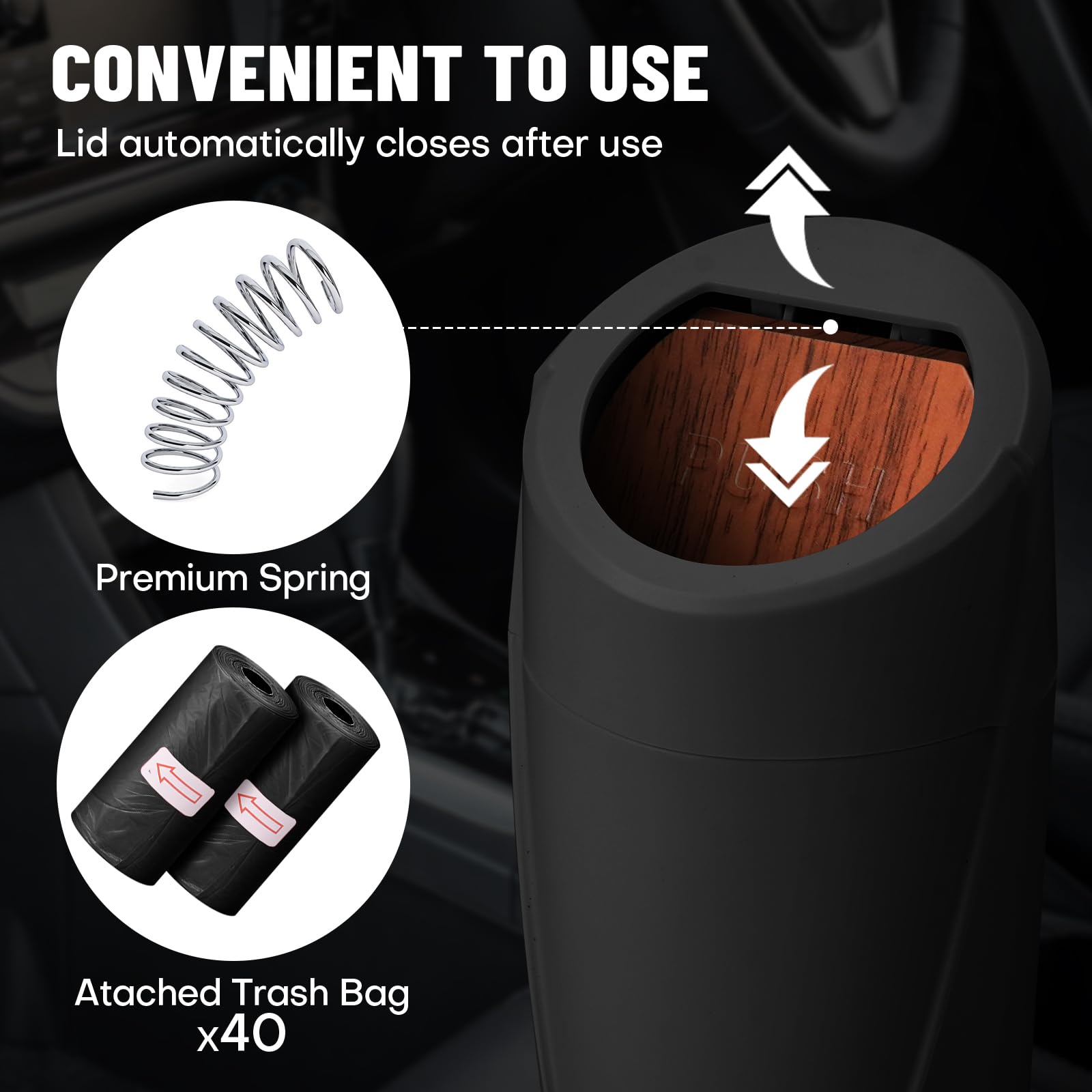 SGLRT on driver seat console illustrating neat cabin and odor control