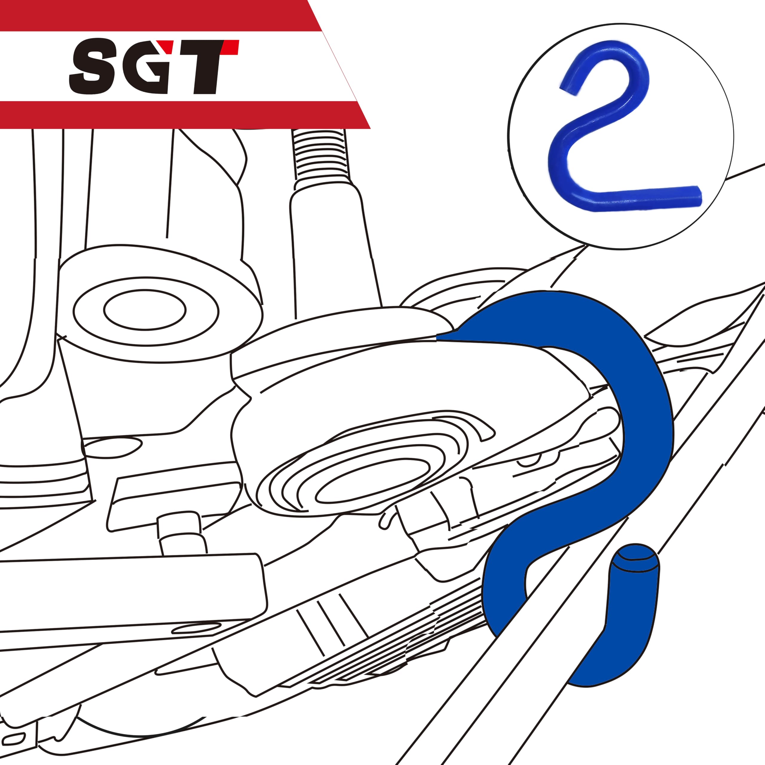 SGT SUPER GARAGE TOOLS tool in use on vehicle suspension demonstrating controlled, one-person operation