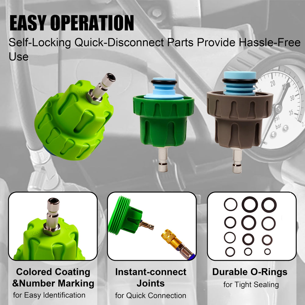 SGT SUPER GARAGE TOOLS upgraded metal valve close-up offering durable, faster coolant refill performance