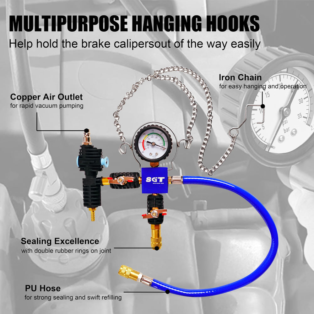 SGT SUPER GARAGE TOOLS tools next to ruler showing kit scale and portability benefit