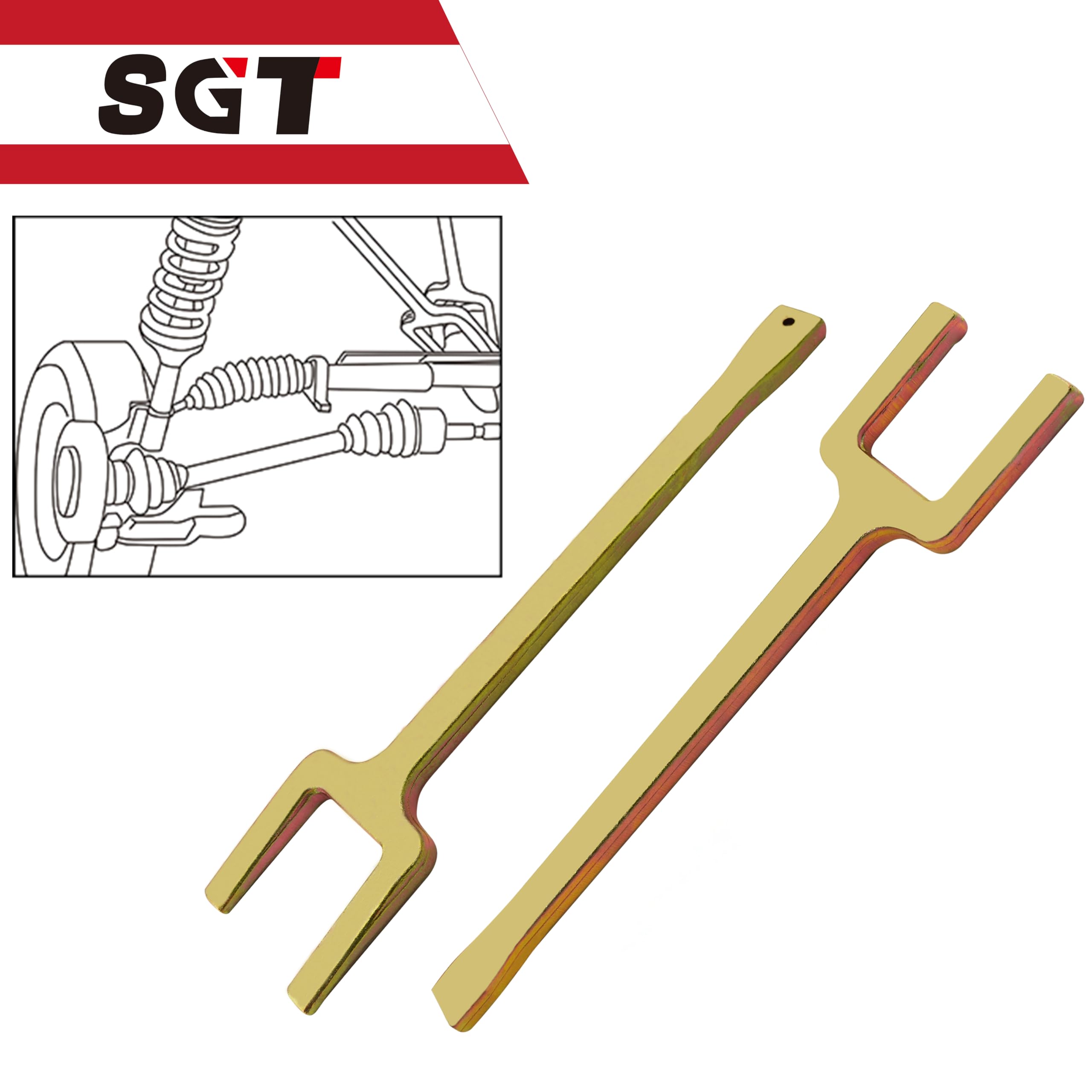 SGT SUPER GARAGE TOOLS size comparison next to common axle for scale