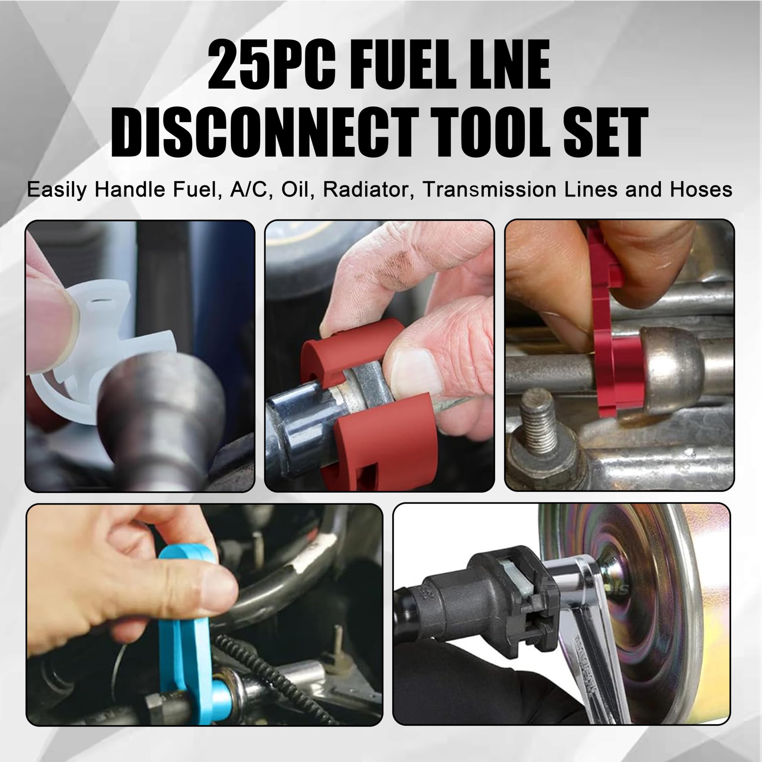 SGT SUPER GARAGE TOOLS assorted plastic-clip tools close detail protecting fittings