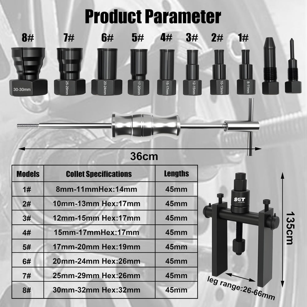 SGT SUPER GARAGE TOOLS slide hammer detail highlighting ergonomic T-handle and balanced impact force