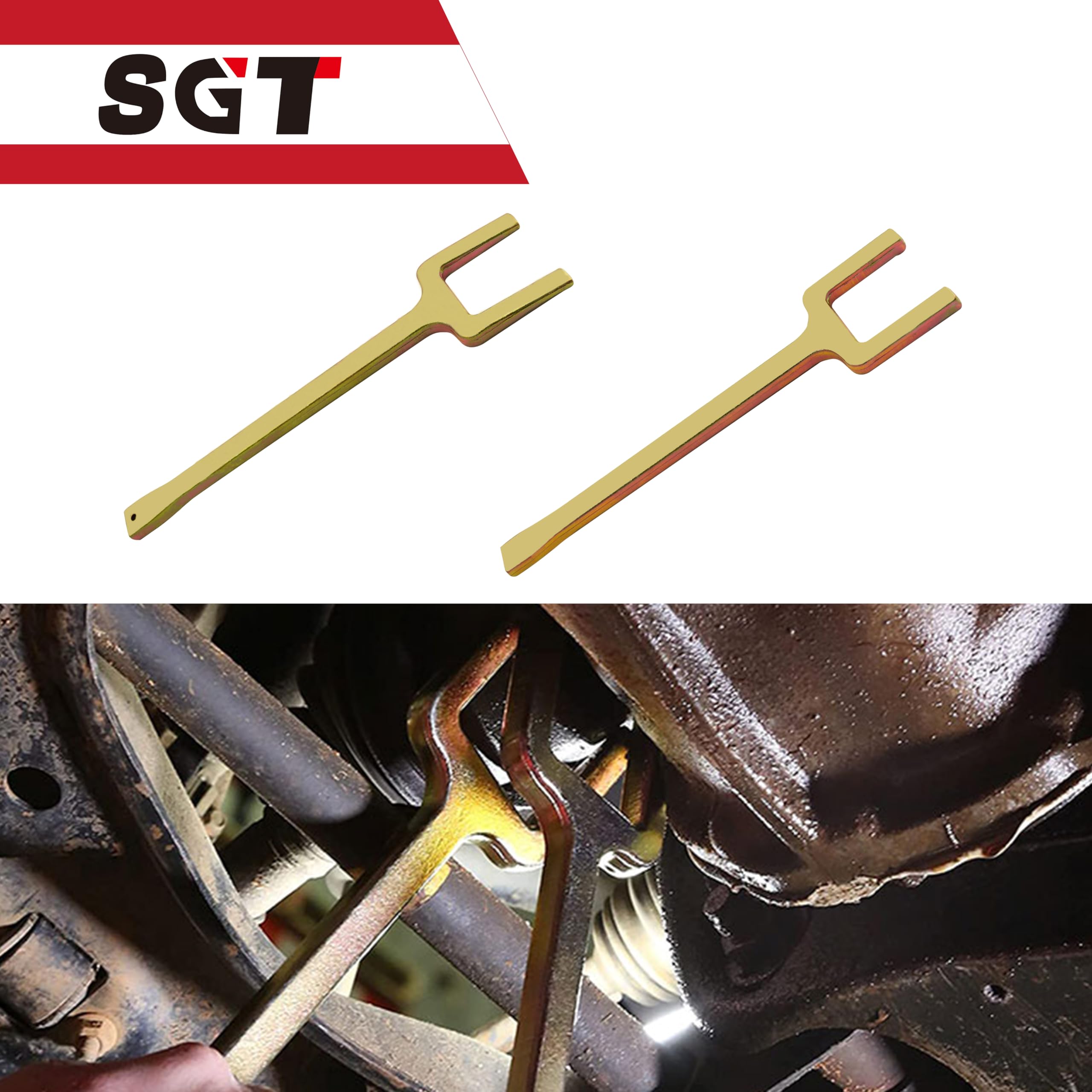 SGT SUPER GARAGE TOOLS wedge fork close-up showing tapered leverage