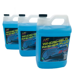 SH washer fluid spray on windshield removing bugs for improved visibility