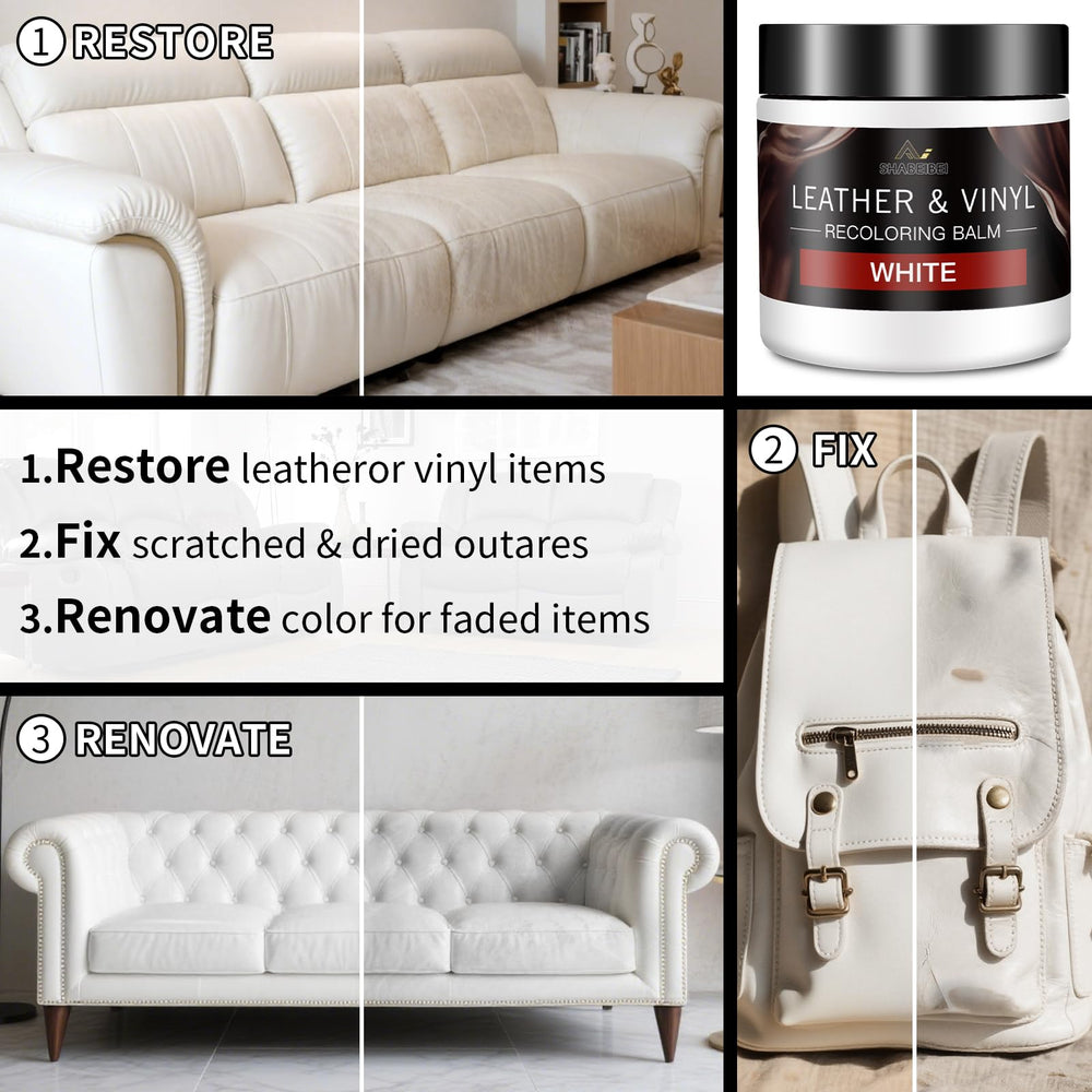 SHABEIBEI being applied to sofa seat to restore color and hide scratches