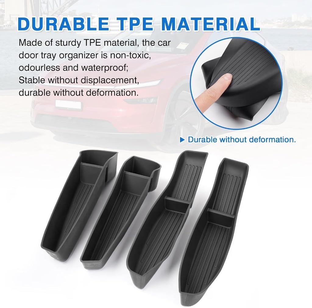 Shademax installed in Model Y door pocket demonstrating secure, tool-free fit
