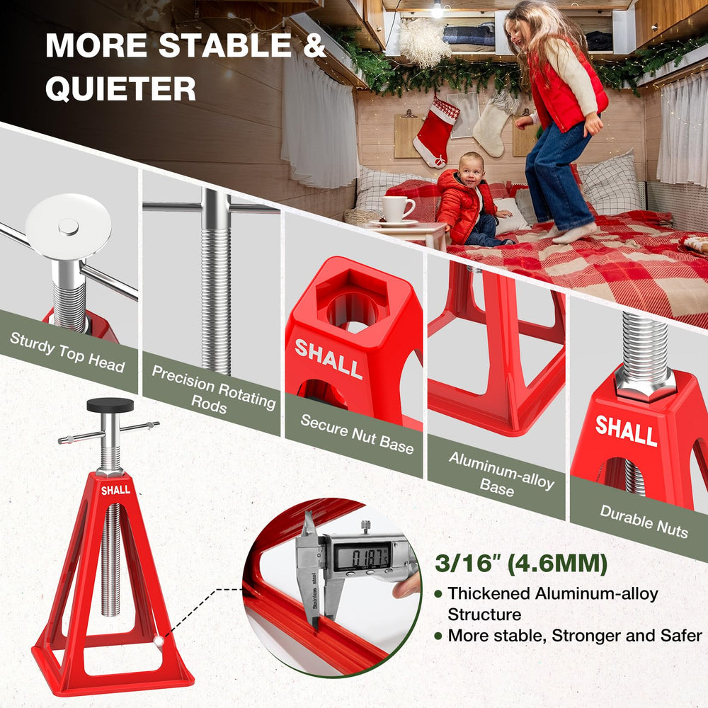 SHALL nested jack stands compact for storage and easy transport