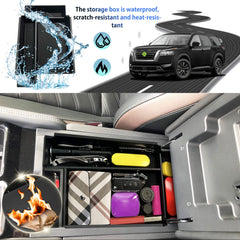 SHAOHAO tray inside Pathfinder console holding sunglasses, phone, and coins neatly