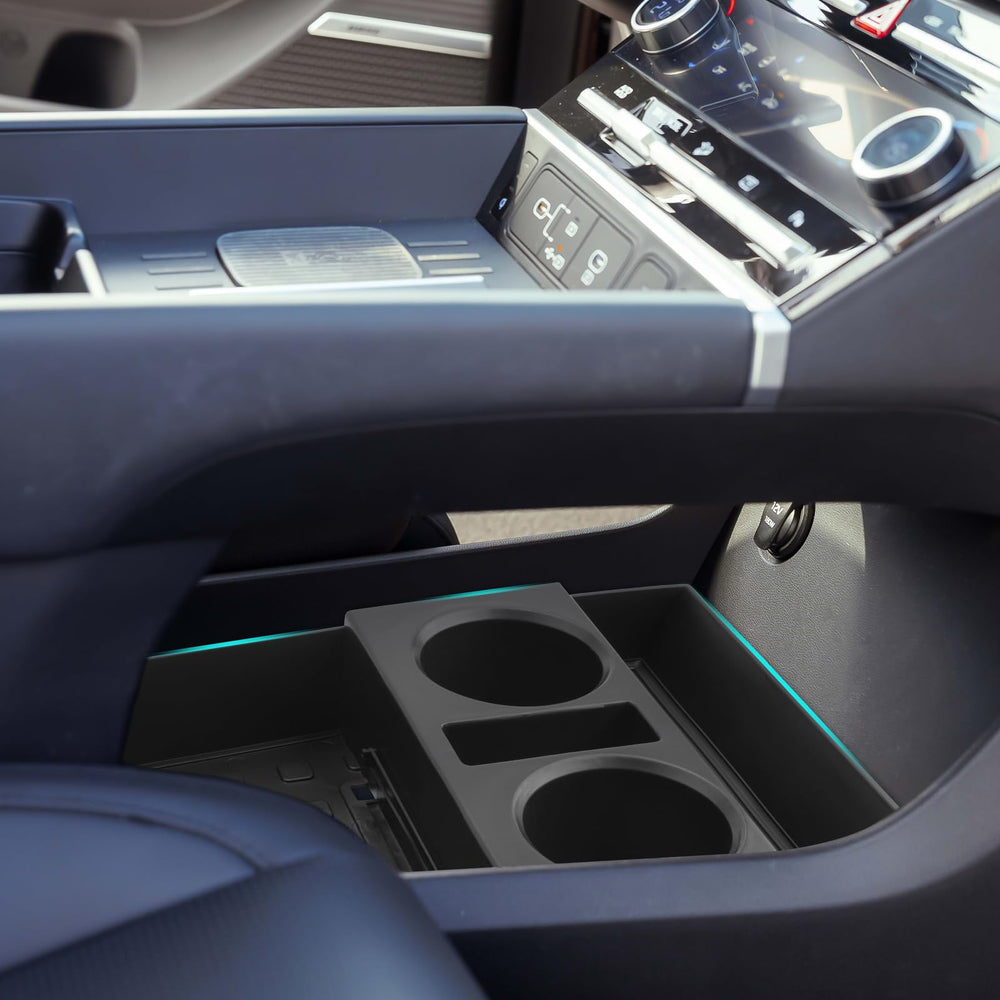 SHAOHAO front view of console tray showing organized compartments and quick access