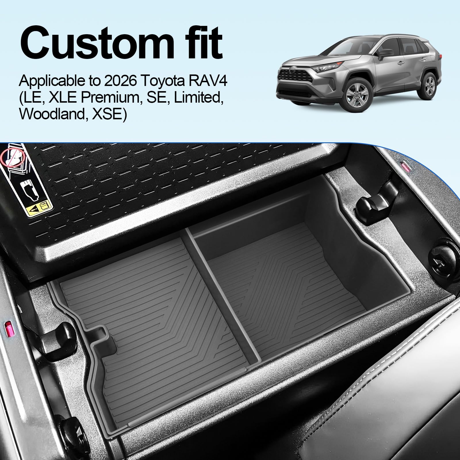 SHAOHAO organizer installed in 2026 RAV4 armrest for quick access
