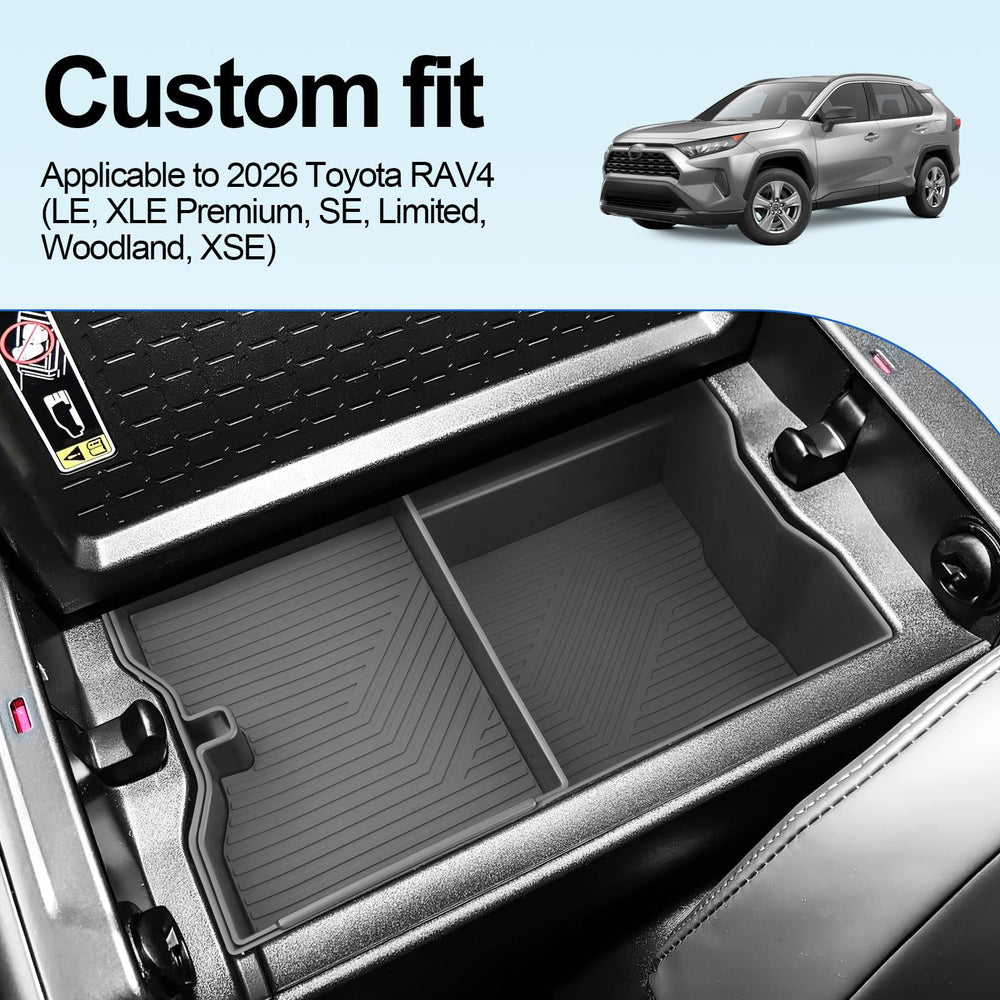 SHAOHAO organizer installed in 2026 RAV4 armrest for quick access