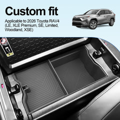 SHAOHAO organizer installed in 2026 RAV4 armrest for quick access