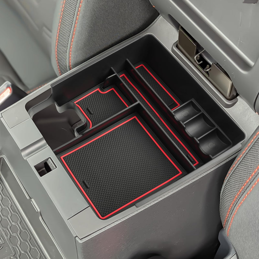SHAOHAO front view of console tray showing organized compartments and quick access