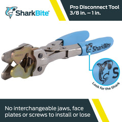 SharkBite closeup of jaw mechanism highlighting secure release action benefit