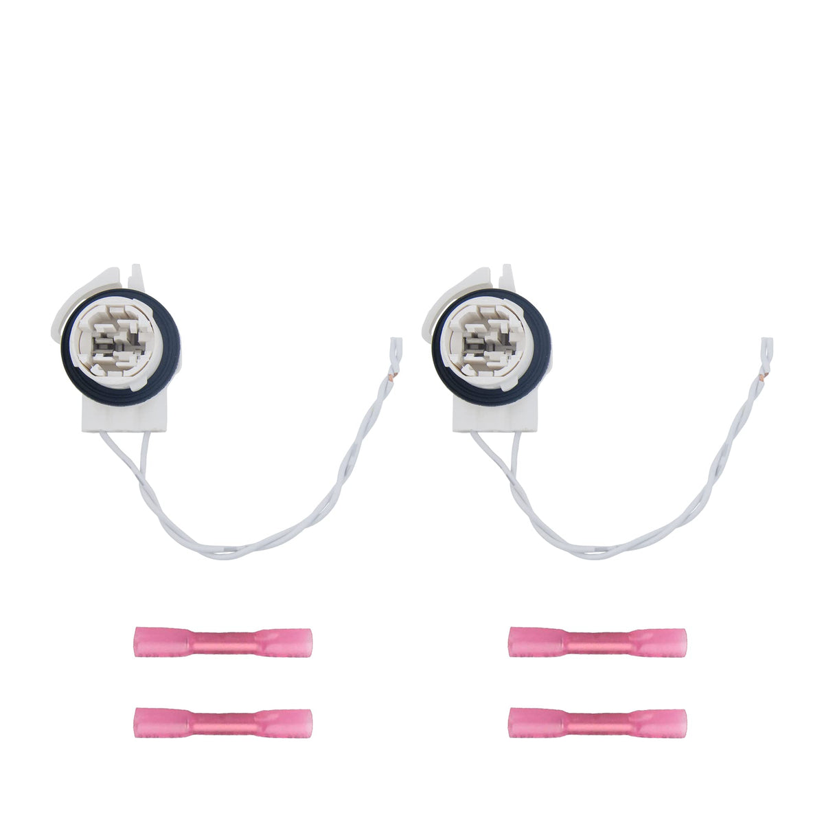 Sheisor front DRL socket pair packaging showing connectors and seals for easy replacement