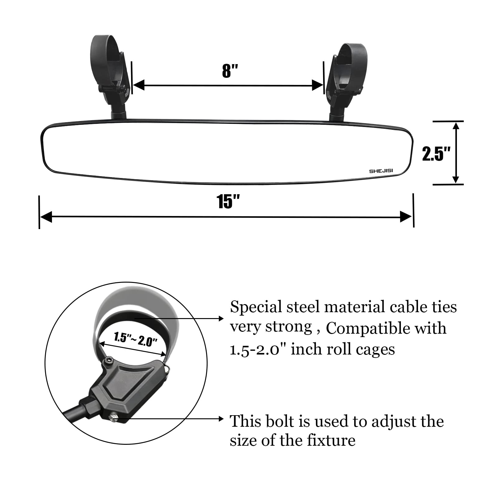 SHEJISI mirror being angled by hand showing easy swivel adjustment on trail