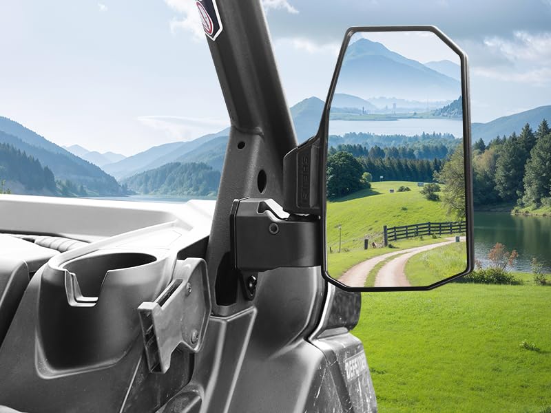 SHEJISI mirror on a half-door Defender showing ease of mounting and fit
