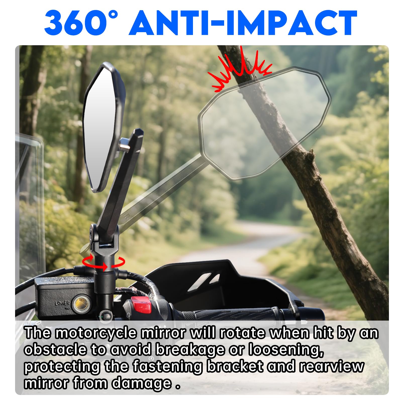 SHEJISI mirror folded 180° to avoid impact and protect hardware