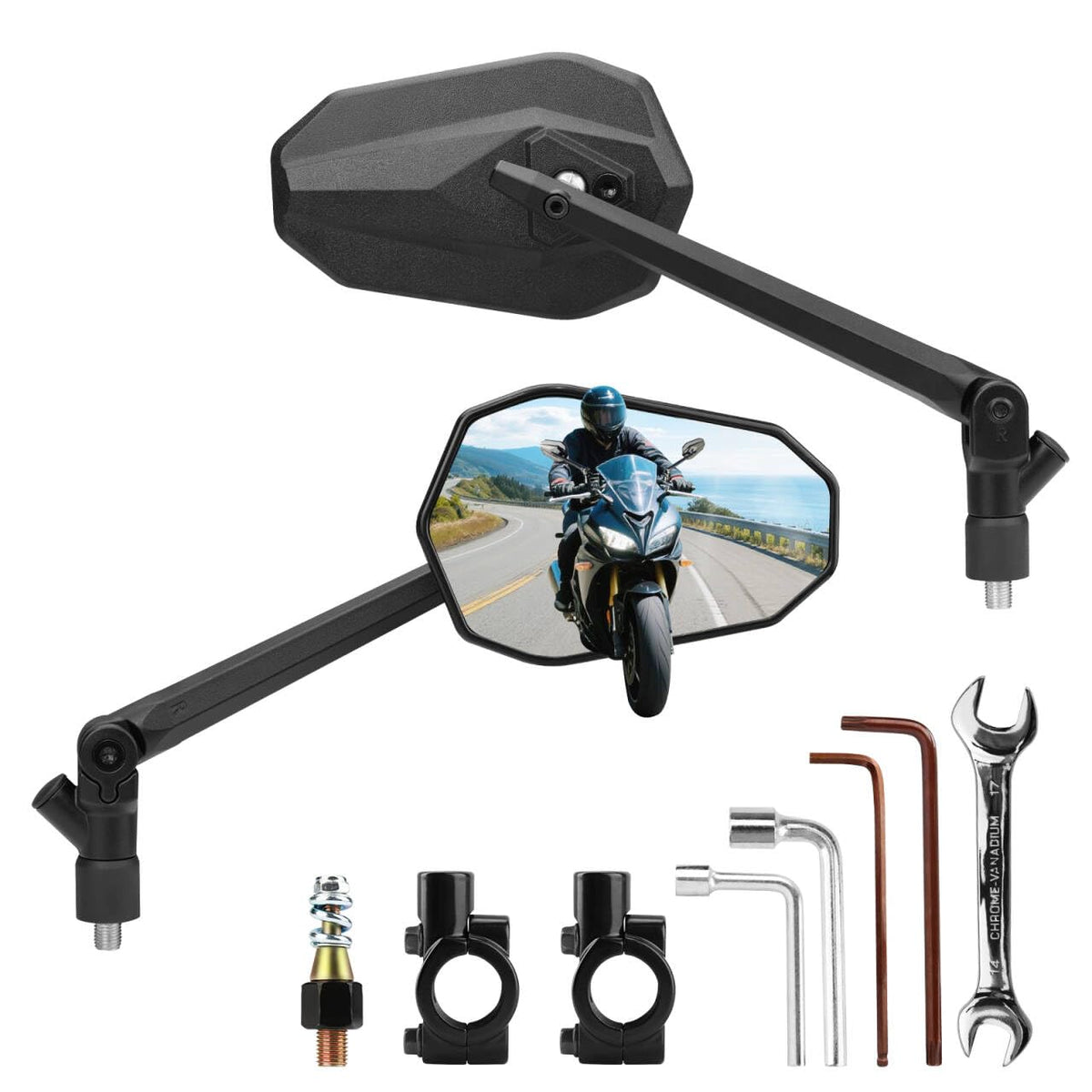 SHEJISI front mirror showing clear field of view and improved safety