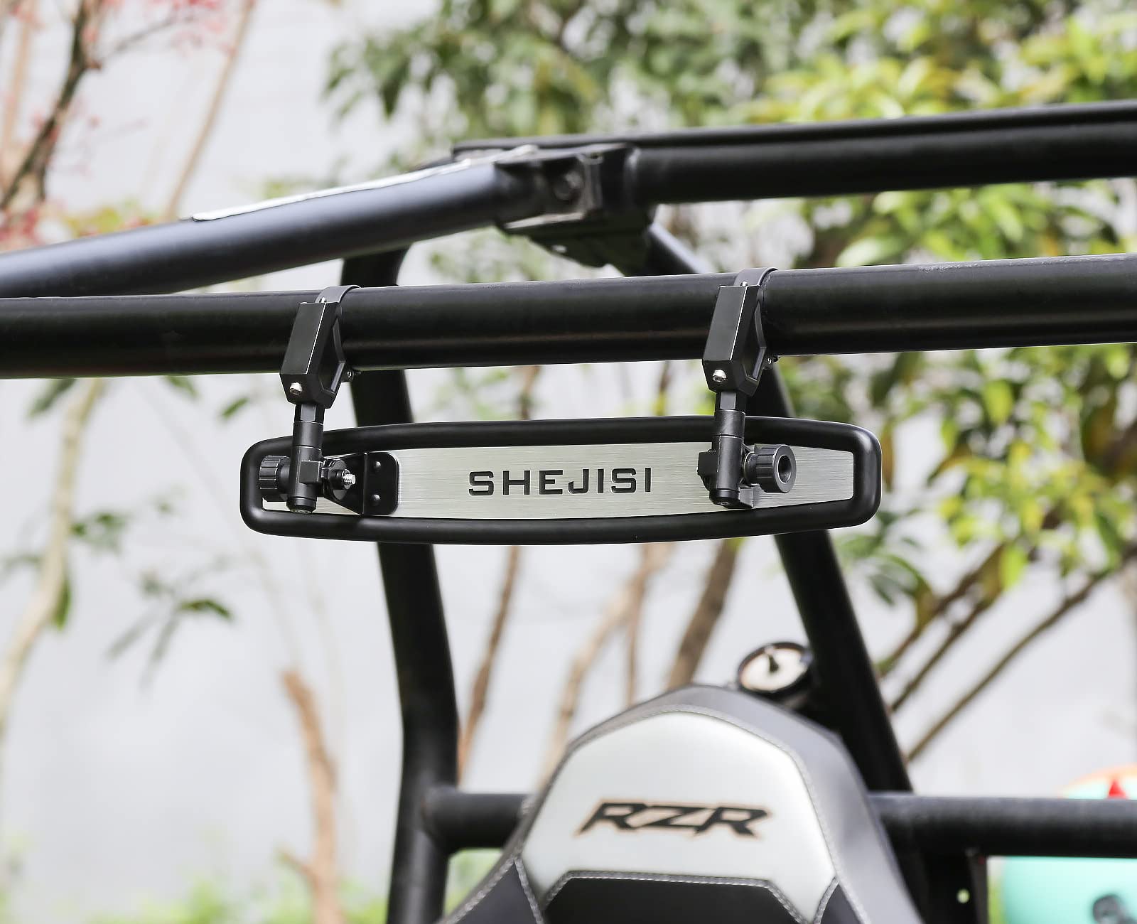 SHEJISI mirror fitted on Kawasaki Mule demonstrating wide compatibility and stability
