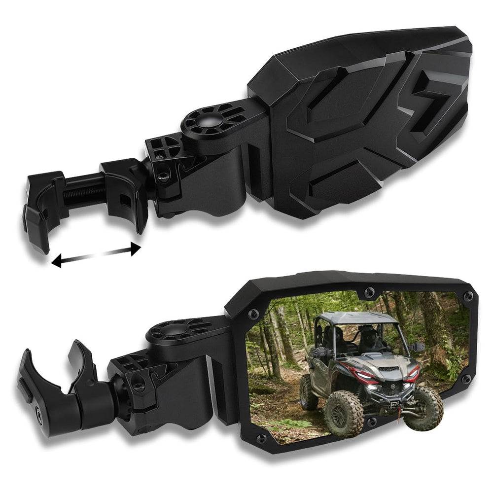 SHEJISI front view of mirror installed showing wide field of view benefit