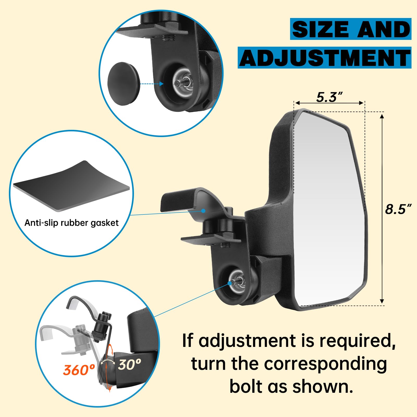 SHEJISI mirror installed on Can-Am Defender showing rugged off-road fit